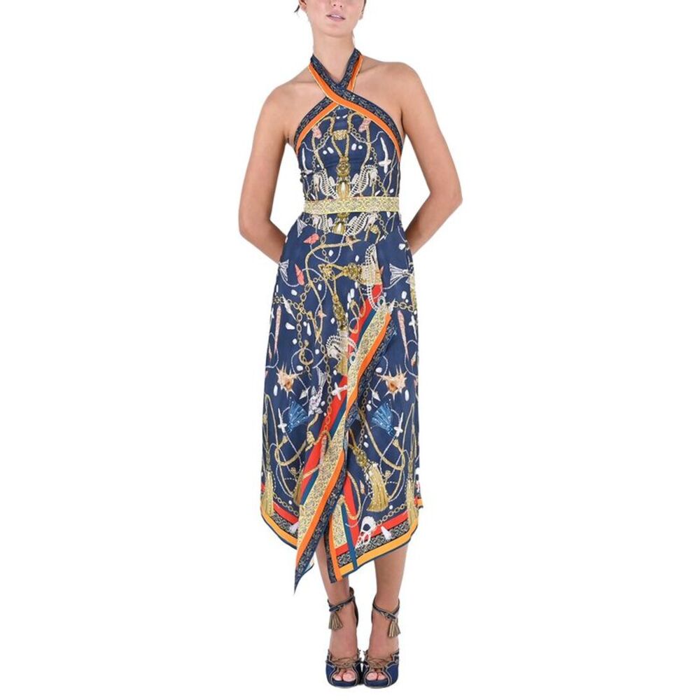 Marchesa Notte Womens  Maxi Day Dress, Blue